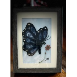 Tableau papillon et fleur