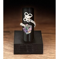 Bague : La Rose et son Papillon - Plaqué argent -