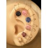 Clips d'oreille : Roses (A)pourpre  (B)rose /Paquerettes (C)bleue (D)rose /Etoiles (E)bordeau (F)dorée    BO212