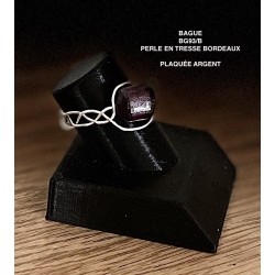 Bague BG93/B  Perle en Tresse Bordeaux