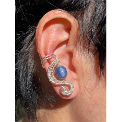 Boucle à manchette BO184/B Perle en S bordeaux - plaquée argent