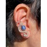 Boucle à manchette BO184/B Perle en S bordeaux - plaquée argent