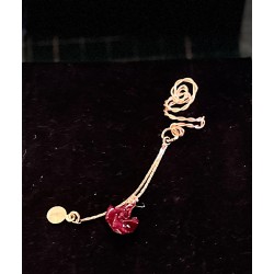 Manchette d'oreille Rose en chainette       Plaqué or