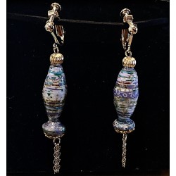 Boucles d'oreilles BO143 - orientales mauves - Plaquées or