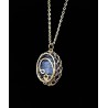 Collier  Cocon de lumière bleue    Plaqué or         C197