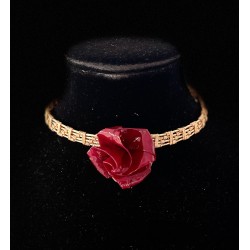Collier La Rose Velours - Plaqué or