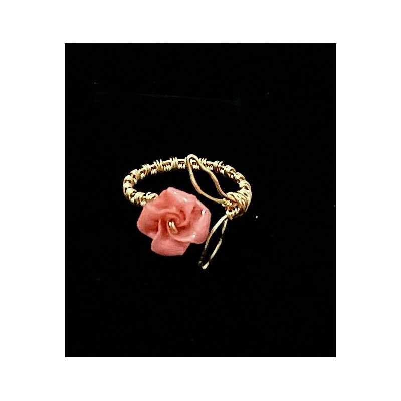 BAGUE LIANE ROSE  PLAQUÉ OR