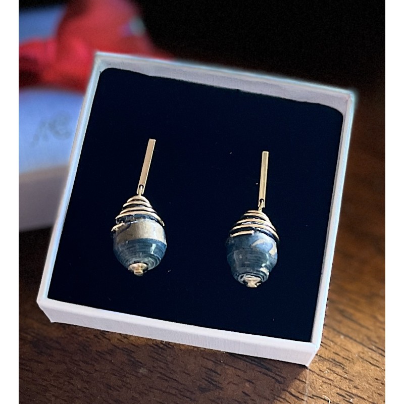 Boucles d'Oreilles  Spirale Marine  - Plaqué or